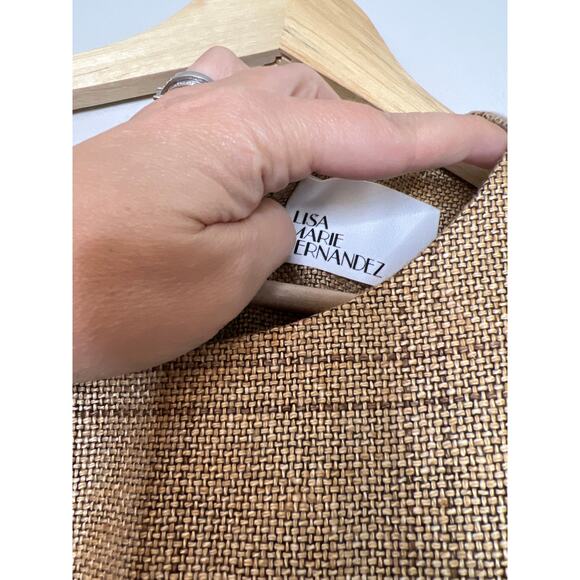 NWT Lisa Marie Fernandez The Scallop Shift Dress Natural Basketweave Linen - Picture 6 of 8